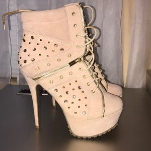 High heel booties